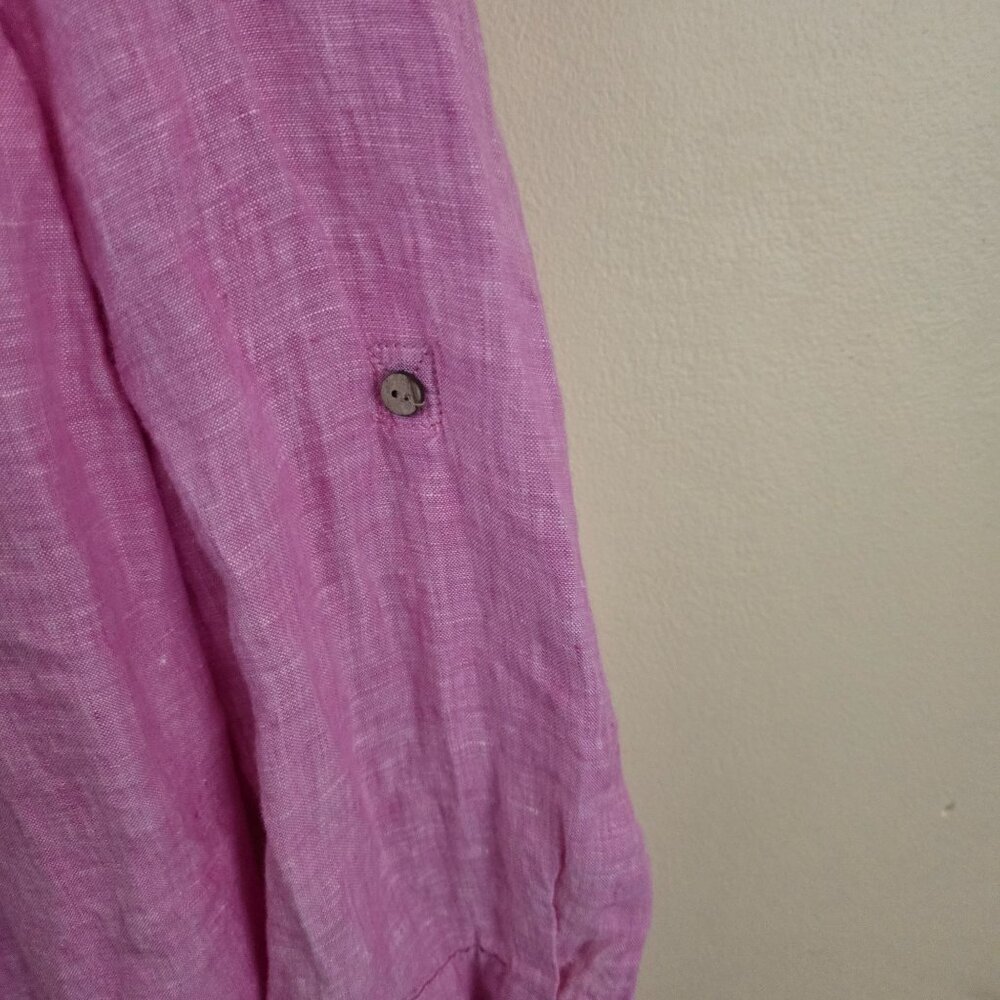 Sigrid Olsen 100% Linen Lagonlook Button Front Pi… - image 3